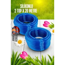 Turk 40 Metre Silikonlu Bahce Hortumu Sulama Seti - Apparat Hediyeli