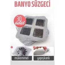 30'lu Banyo Gider Süpürgesi - Paslanmaz Kıl Filtreli, Tıkanıklık Önleyici