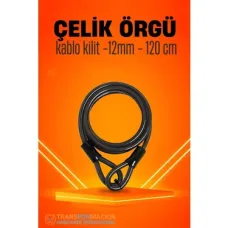 Çelik Koruma: 12mm 120cm Örgü Kablo Kilit - Bisiklet, Motosiklet, Garaj ve Eşya Güvenliği