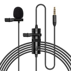 Profesyonel 3.5mm Lavalier Yaka Mikrofonu 6 Metre Kablo - Ses Kaydı ve Yayın İçin