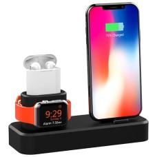 Ally 3'ü 1 Arada Manyetik Kablosuz Şarj İstasyonu - iPhone, Apple Watch & AirPods için Hızlı Şarj Standı