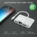 3'ü 1 Arada Lightning HDMI RJ45 OTG Dijital AV Adaptör Hub