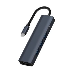 5'i 1 Arada USB-C Hub: Hızlı Veri, Şarj ve Ethernet Bağlantısı