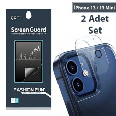 ✨ Gor iPhone 13 / 13 Mini Premium Full Coverage Tempered Glass Screen & Camera Lens Protector Set (2 Adet)