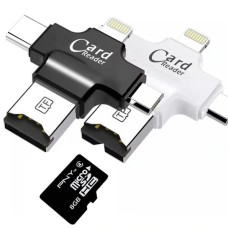 4'ü 1 Arada USB-C Type-C Hafıza Kart Okuyucu - iPhone Lightning & Micro USB Uyumlu