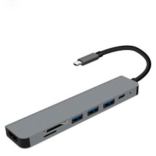 Ally 7-in-1 USB 3.1 HDMI 4K 30Hz 2K 1080P Type-C Hub Adaptör Dönüştürücü