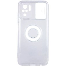 Xiaomi Redmi Note 10-10S Sürgülü Kamera Lens Koruyuculu Şeffaf Silikon Kılıf