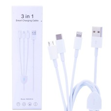 3'ü 1 Arada USB Şarj Kablosu: Type-C, Micro USB ve Lightning (5775)