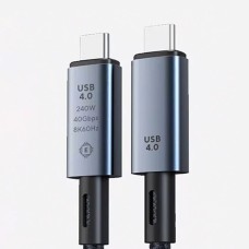 Ally 240W 40Gbps Type-C 8K Görüntü ve Hızlı Şarj Kablosu - Siyah