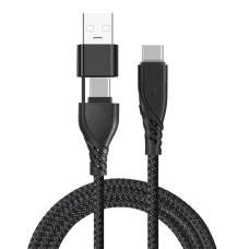 Ally 2'si 1 Arada USB Type-C to PD ve USB Kablo Seti - Hızlı Şarj ve Veri Aktarımı