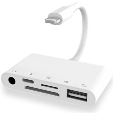 Ally 5'i 1 Arada Lightning Multifonksiyonlu Adaptör - Ses, USB, Kamera Okuyucu