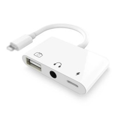 3'ü 1 Arada Lightning USB OTG ve Kulaklık Dönüştürücü