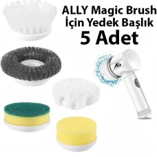 Ally Magic Brush İçin 5'li Yedek Fırça Başlığı - Hassas Temizlik Seti