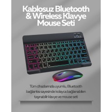 🎃 RGB Aydınlatmalı Kablosuz Klavye Mouse Seti Tüm Cihazlarla Uyumlu