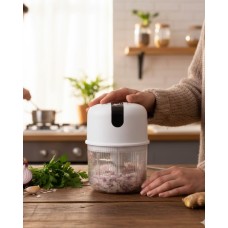 USB Şarjlı Pratik Mini Rondo - Sarımsak, Soğan, Zencefil ve Baharat Öğütücü