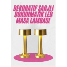 ✨ Altın Şıklık: Dokunmatik Şarjlı Masa ve Gece Lambası
