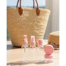💧 30 ML 5'li Seyahat Banyo Şişe Seti - Pratik ve Taşınabilir Kozmetik Saklama Çantası Dahil