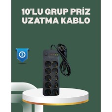 Termal Koruma 10’lu USB-C Grup Priz 2M 2500W