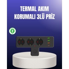 USB ve Type-C Portlu 6'lı Akıllı Çoklu Priz & Şarj İstasyonu