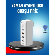 Zaman Ayarlı Çoklu Şarj Cihazı Ev Ofis
