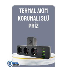 3 USB 1 Type-C Hızlı Şarjlı Anahtarlı Akıllı Çoklu Priz