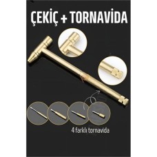Çok Amaçlı Erkeksi El Aleti Seti 5 Parça Çekiçli Tornavida Kutusu