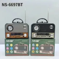 Nns Ns-6697Bt Bluetooth Nostaljik Radyo Taşınabilir FM AM Çalar Saat