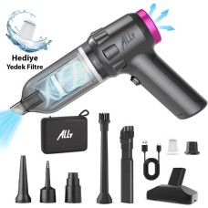 Cyclone Pro 14000Pa Kablosuz Mini Araç Süpürgesi Şarjlı Taşınabilir Vakum Üflemeli