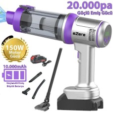 Turbo Güçlü Kablosuz El Süpürgesi 20000Pa Çekim