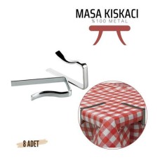 Metal Masa Örtüsü Kelepçesi Seti - 8 Adet
