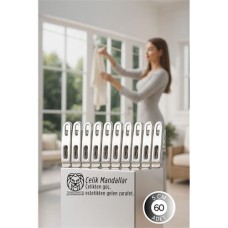 Endüstriyel Mukavemetli Premium Çamaşır Mandalı Seti - 60 Adet