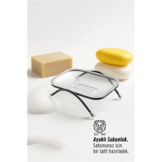 Şeffaf Su Giderli Sabunluk – Modern Tasarım 12 x 9 cm
