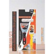 Pro Spatula & Kestirme Fırça Seti - 10cm Yedek Rulo Hediyeli