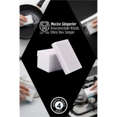 Melamin Mucize Leke Silici Sünger Seti - 4’Lü Ultra Güçlü Temizlik Süngeri