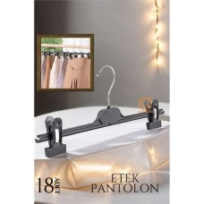 ✨ Pratik Şıklık: 18 Parça Etek-Pantolon Askı Seti - Kıskaçlı ve Kaymaz Tasarım