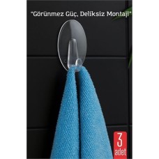 Şeffaf Nano Yapışkanlı Duvar Askısı 5.5x3.2 cm - İz Bırakmaz Güçlü Tutuş ✨