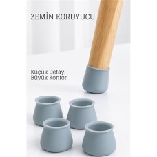 Sandalye Ayak Koruyucu – Sessiz Kullanım 4'lü Set Gri