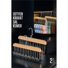 Akıllı Dolap Çözümü: 2'li Şık Askı Seti - Sütyen, Şal, Kravat, Kemer ve Çanta Düzenleyici
