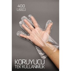 400 Adet Tek Kullanımlık Şeffaf Eldiven - Pratik Koruma Seti
