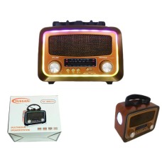 Nostaljik Solar Fenerli Bluetooth Radyo - Yuegan USB SD Kart