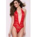 Kırmızı Dantel Detaylı Şeffaf Fantazi Babydoll
