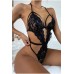Şık Dantel Detaylı Siyah Babydoll Gecelik