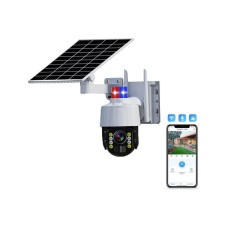 4G+ SIM Kartlı Güneş Enerjili Kablosuz Dış Mekan Güvenlik Kamerası 5MP Beyaz