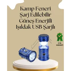 💡 Gunes Enerjili Katlanabilir Kamp Feneri - USB Sarjli, Hafif ve Cok Fonksiyonlu Acil Durum Isigi