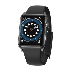 Baseus Slip-Thru Apple Watch Ultra 49mm / 8 45mm / 7 45mm / 6 45mm / 5 44mm / 4 44mm / 3 42mm / 2 42mm / 1 42mm Silikon Kordon - Siyah (5775)