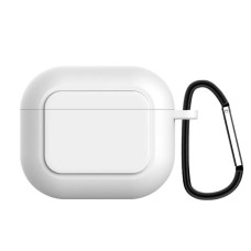Airpods 3 Kancalı Ultra İnce Silikon Kılıf - Kaymaz Şeffaf Kapsül
