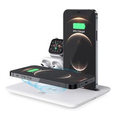 Ally 4'ü 1 Arada 15W Kablosuz Hızlı Şarj İstasyonu iPhone+Apple Watch+AirPods Pro Şarj Standı