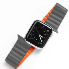 Dux Ducis Apple Watch 42/44/45mm Manyetik Zincirli Pu Deri Kordon Siyah