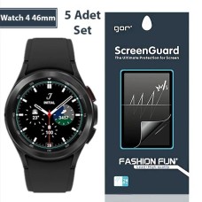 Samsung Galaxy Watch 4 46mm İçin 5'li Şeffaf Darbe Emici Ekran Koruyucu Film Seti