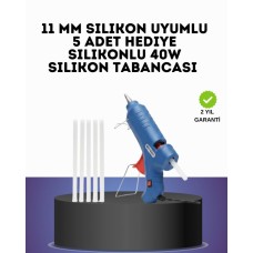 40W Sıcak Silikon Tabancası + 5 Silikon Çubuk Hediye | Profesyonel Tutkal Tabancası